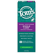Tom's of Maine Whole Care Natural Fluoride Toothpaste - Spearmint