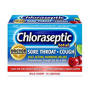 Chloraseptic Sore Throat + Cough Lozenges Sugar-Free Wild Cherry