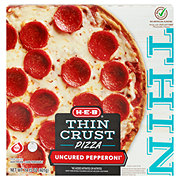 H-E-B Thin Crust Frozen Pizza - Uncured Pepperoni