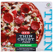 H-E-B Thin Crust Frozen Pizza - Supreme