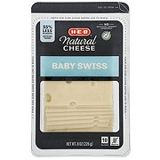 H-E-B Baby Swiss Sliced Cheese