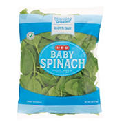 H-E-B Fresh Baby Spinach, 6 oz