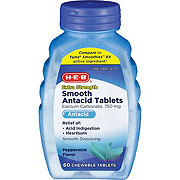 H-E-B Extra Strength Smooth Antacid Peppermint Flavor Chewable 750 mg Tablets