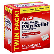 H-E-B Acetaminophen Fever & Pain Relief Caplets – 500 mg Twin Pack