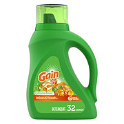 Gain + Aroma Boost HE Liquid Laundry Detergent, 32 Loads - Island Fresh