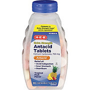 H-E-B Extra Strength Antacid Assorted Tropical Fruit Chewable 750 mg Tablets