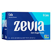 Zevia Zero Sugar Cola Soda 6 pk Cans