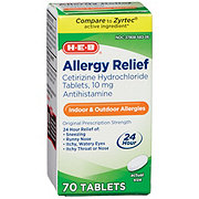 H-E-B Allergy Relief Cetirizine 24 Hour Tablets – 10 mg