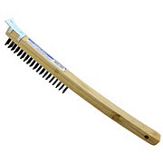 Linzer Project Select Long Curved Handled Wire Brush with Metal Scraper