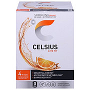 Celsius Live Fit Sparkling Orange Energy Drinks 12 oz Cans