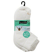 No Nonsense Soft & Breathable Quarter Top Socks White Sizes 4-9, 3 CT