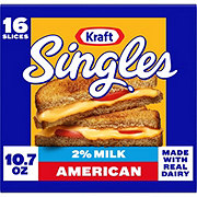 Kraft Singles 2% Reduced Fat American Sliced Cheese, 16 ct