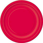 unique Party Paper Plates - Ruby Red, 20 Ct