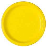 unique Party Paper Plates - Neon Yellow, 20 Ct