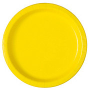 unique Party Paper Dinner Plates - Neon Yellow, 16 Ct