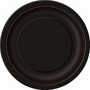 unique Party Paper Plates - Midnight Black, 20 Ct
