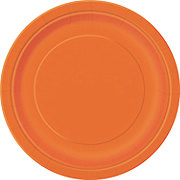 unique Party Paper Plates - Pumpkin Orange, 20 Ct