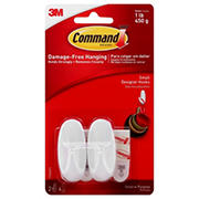 Command Small Designer Hooks - White