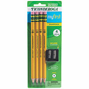 Ticonderoga My First Pre-Sharpened No.2 Wood-Cased Pencils with Sharpener