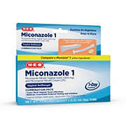 H-E-B Miconazole 1 Vaginal Yeast Infection Treatment - Combo Pack