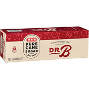 H-E-B Dr. B Soda 12 pk Cans - Pure Cane Sugar