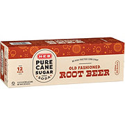 H-E-B Old Fashioned Root Beer Soda 12 pk Cans - Pure Cane Sugar