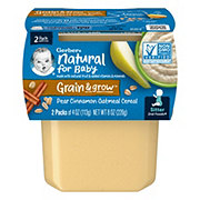 Gerber Natural for Baby Grain & Grow 2nd Foods - Pear Cinnamon & Oatmeal Cereal