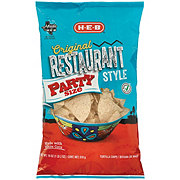 H-E-B Restaurant-Style White Corn Tortilla Chips - Party Size