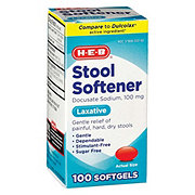 H-E-B Stool Softener Laxatives100 mg Softgels