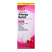 H-E-B Children’s Allergy Relief Diphenhydramine  Liquid – Cherry Flavor