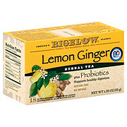 Bigelow Lemon Ginger Herb Plus Probiotics Tea Bags