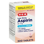 H-E-B Aspirin Low Strength 81 mg Enteric Coated Tablets