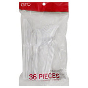 GTC Plastic Knives, Forks & Spoons Combo Set - Clear
