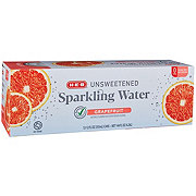 H-E-B Unsweetened Grapefruit Sparkling Water 12 pk Cans