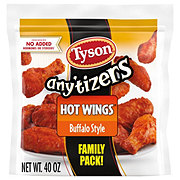 Tyson Any'tizers Frozen Bone-In Chicken Hot Wings - Buffalo Style - Family Pack