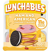 Lunchables Snack Kit Tray - Ham & American Cracker Stackers with Chocolate Creme Cookies