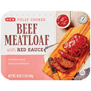 H-E-B Fully Cooked Beef Meatloaf with Red Sauce, 16 oz