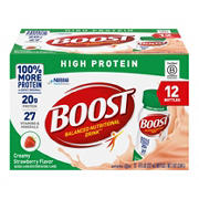 BOOST 20g Protein Nutritional Drinks 12 pk Bottles - Creamy Strawberry