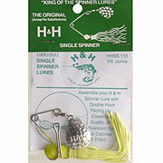 H&H Original Single Spinner Bait, Black & White, 3/8 oz