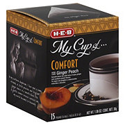 H-E-B My Cup of Comfort Ginger Peach Black Tea, Pyramid Tea Bags