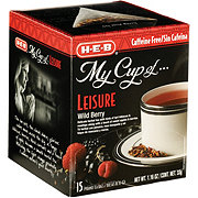 H-E-B My Cup of Leisure Wild Berry Caffeine Free Herbal Tea, Pyramid Tea Bags