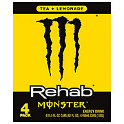 Monster Energy Rehab Lemonade, Energy Iced Tea, 16 oz Cans