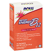 NOW Instant Energy Vitamin B12 2,000 mcg Packets