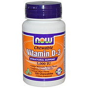 NOW Vitamin D-3 5000 IU Natural Mint Flavor Chewables