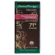 Central Market Organic 71% Cacao Pomegranate Raspberry Dark Chocolate Bar