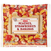 H-E-B Frozen Peaches, Strawberries & Bananas