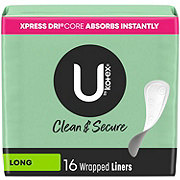 U by Kotex Clean & Secure Wrapped Panty Liners - Light Absorbency - Long Length