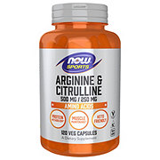 NOW Sports Arginine & Citrulline 500/250 mg Veg Capsules