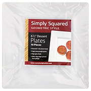 Maryland Plastics Simply Squared Geometric Style Dessert Plates, 6-1/2 inch