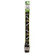 Coastal Pet Products 1 Inch Adjustable Nylon Collar with Brown Paws & Bones Ribbon